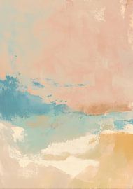 Panorama abstrait dans les tons pêche et turquoise sur Niklas Maximilian