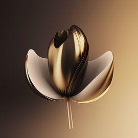 Sleek tulip in coffee tones. A series of 5 by Anne Loos