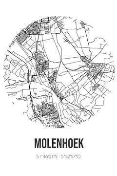 Molenhoek (Limburg) | Karte | Schwarz und weiß von Rezona