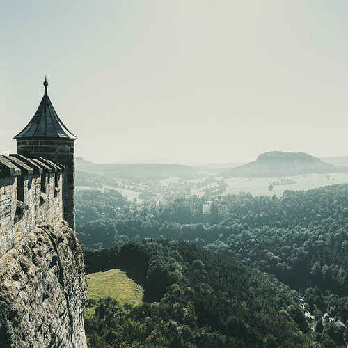 Königstein Fortress, view towards the Pfaffenstein