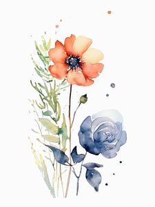 Aquarel Bloemen van TOAN TRAN