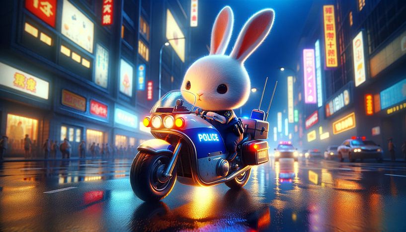Le policier lapin se précipite en renfort par artefacti
