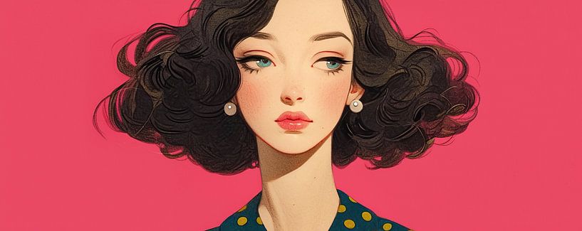 Women's portrait | Pink Elegance Dream by Eye catching paintings