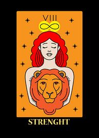 Die Stärke Tarotkarte VIII Spirituelle Wanddeko Kunstdruck von Millennial Prints