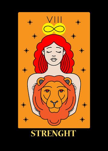 La Force Carte de Tarot VIII Spirituelle Décoration Murale Art Print