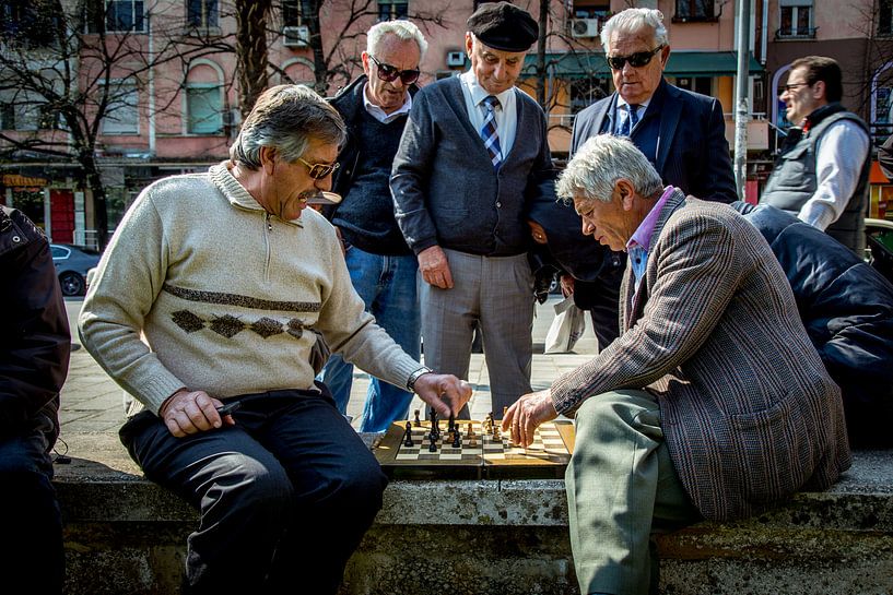 Old men playing Chess by Julian Buijzen