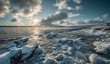 Winter aan de Noorse kust van fernlichtsicht