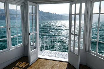 atemberaubender Wasserblick vom Balkon