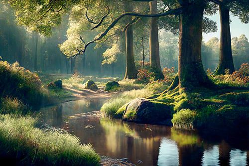 Ruisseau dans la lumière du matin