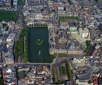 1988: Historische luchtfoto van de Hofvijver en Binnenhof