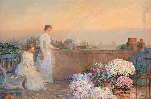 Childe Hassam,schemering, ook bekend als le crepuscule