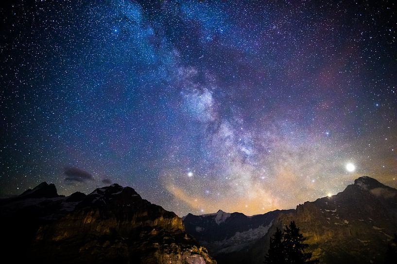 Ciel étoilé au-dessus des Alpes suisses par Maurice Haak