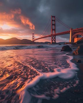 Magische Golden Gate gloed van fernlichtsicht