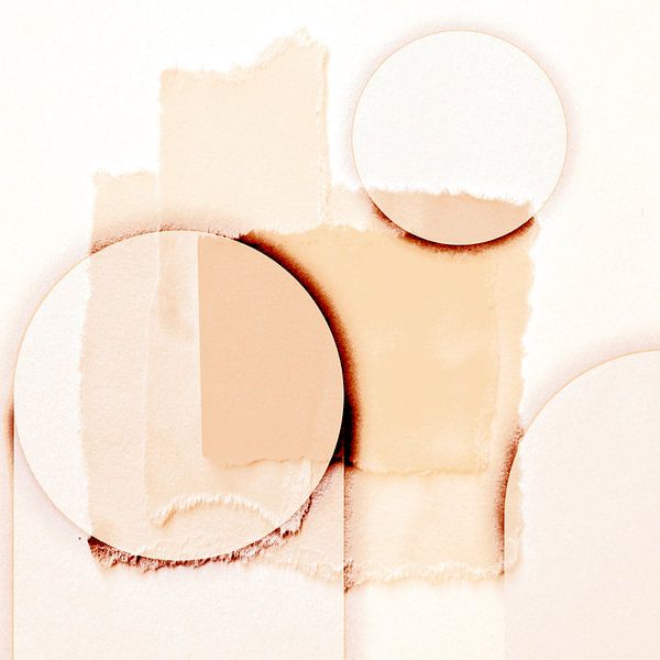 Sanfter Minimalismus in Kreis Formen Blush Beige von Mad Dog Art