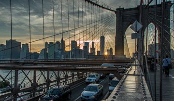 Coucher de soleil à Manhattan sur Bart van der Horst