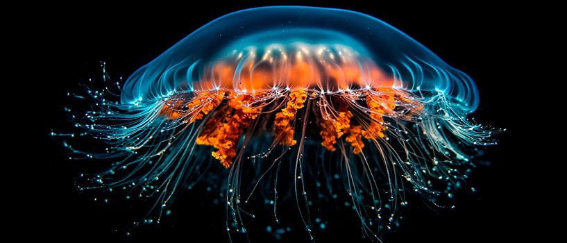 Méduse lumineuse dans l'obscurité par Poster Art Shop