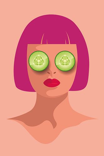 Cucumber Face Mask by Harry Hadders Design