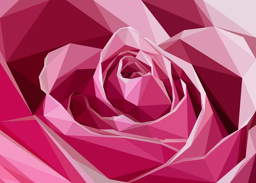 Pink Rose Abstract Illustration Low poly style by Yoga Art 15