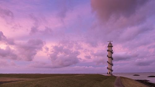 Rosa Sonnenuntergang, Ossenisse Radarturm