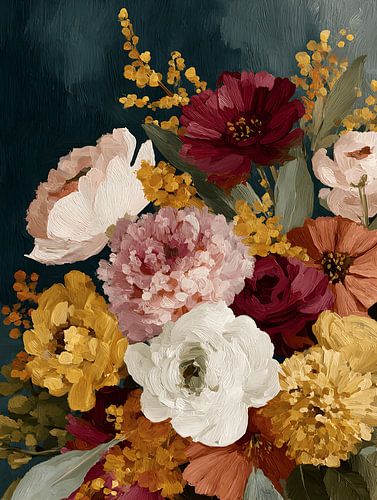 Rijk Boeket in Diepe Kleuren