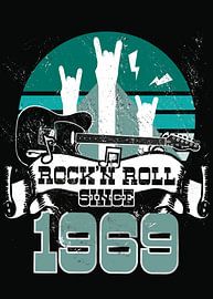 Rock N Roll Since 1969 Father's Day Gift for Dads by Millennial Prints
