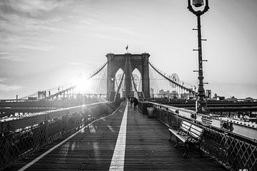 Brooklyn Bridge New York zwart wit van Kiki Multem