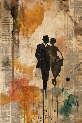 Dance for Two – Elegant Painting in Ochre