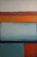 Horizontal Colour Blocks on Abstract Canvas