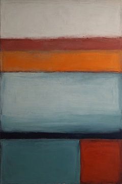 Horizontal Colour Blocks on Abstract Canvas by De Muurdecoratie