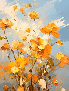 Flowers in bright, yellow and orange hues by Felix Wiesner