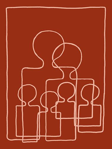 Six is a party Ocre rouge/rose de poterie