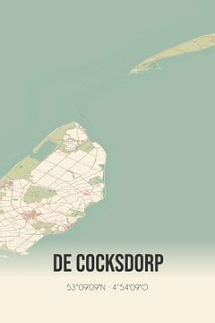 Vintage landkaart van De Cocksdorp (Noord-Holland) van Rezona
