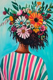 Flower head - radiant colours and style by Poster Art Shop
