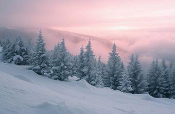 Winterwonderland in het bos van fernlichtsicht