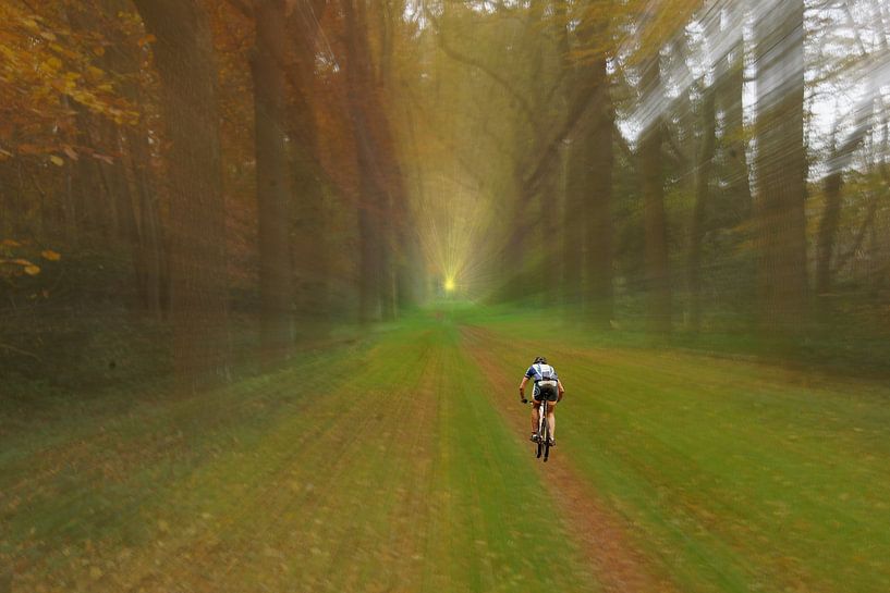Cyclist going to the light by George van der Vliet