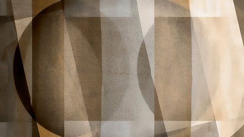 Bauhaus-vormen uit het midden van de eeuw in meditatieve natuurlijke kleuren