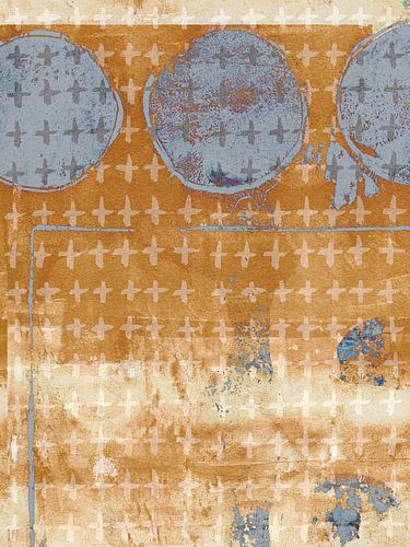 Formes abstraites en ocre et gris