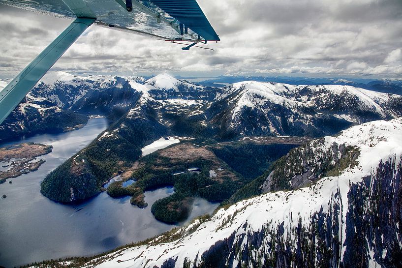 Fjorden van Alaska vanuit een watervliegtuig gezien van Arie Storm