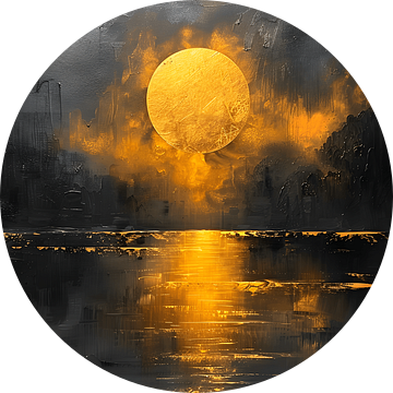 Zwart Goud Schilderij | Gouden Schilderij | Groot Schilderij Woonkamer