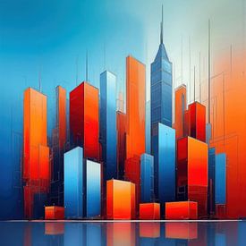 Ville portuaire abstraite-14c sur Manfred Rautenberg