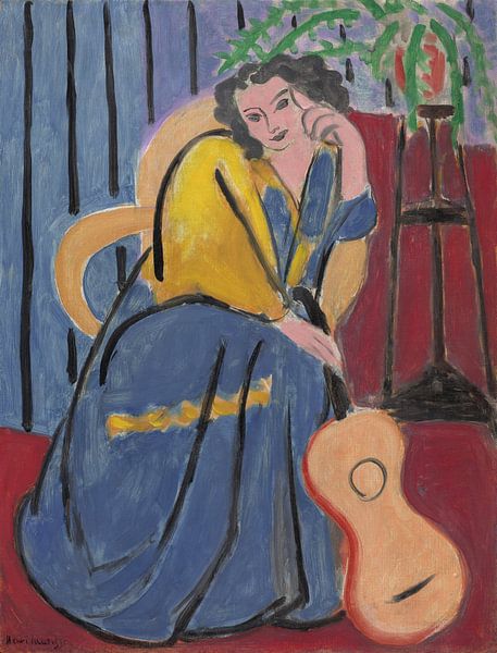 Girl in Yellow and Blue with Guitar, Henri Matisse by Masterful Masters