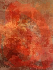 Moderne abstrakte Kunst in Orange, Terrakotta, Braun von Dina Dankers