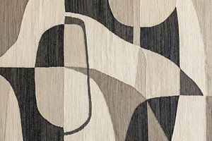 Abstract textile art featuring organic shapes in beige