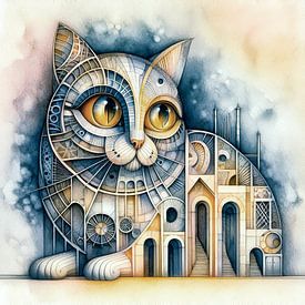 Katzengebäude von Jutta Maria Pusl