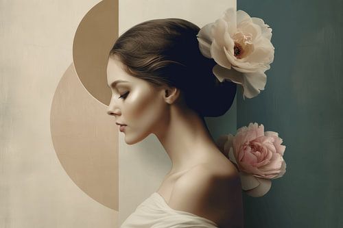 Portret met een poëtische uitstraling in pastelkleuren