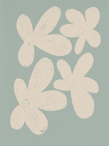 Botanische tuin. Witte bloemen op salie.