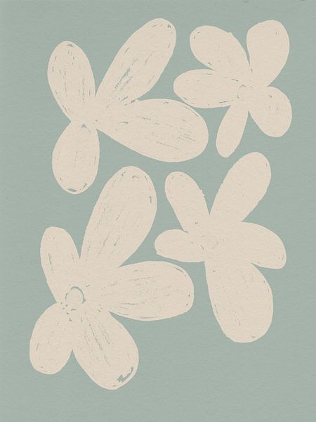 Botanical garden. White flowers on sage. by Dina Dankers