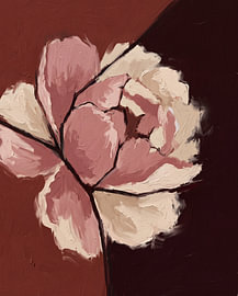 Stylised flower: a harmony of pink and brown by Your unique art