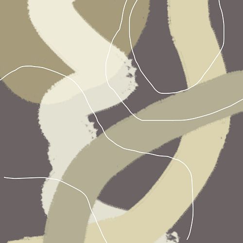 Abstracte pastelkunst in Wild Wonder kleuren in taupe, zand, beige