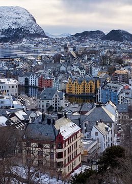 Overzicht van Ålesund, Noorwegen van qtx